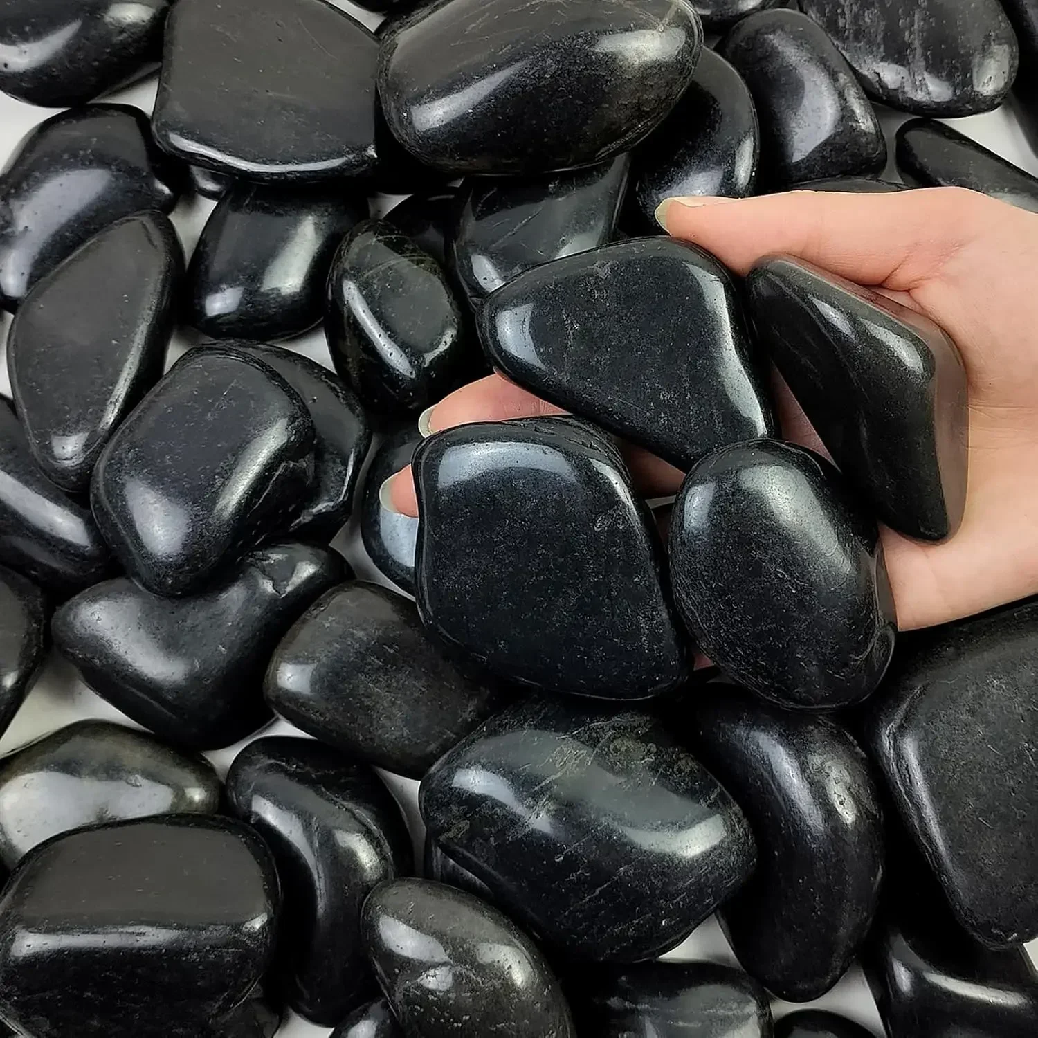 Aquarium Plants - 40 lbs Black River Rocks for