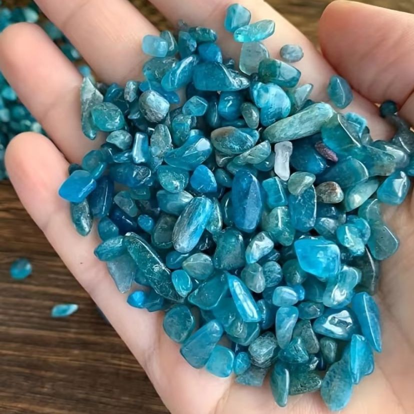 Planted Aquarium Making - Natural Blue Apatite Crushed Crystal Tumbled