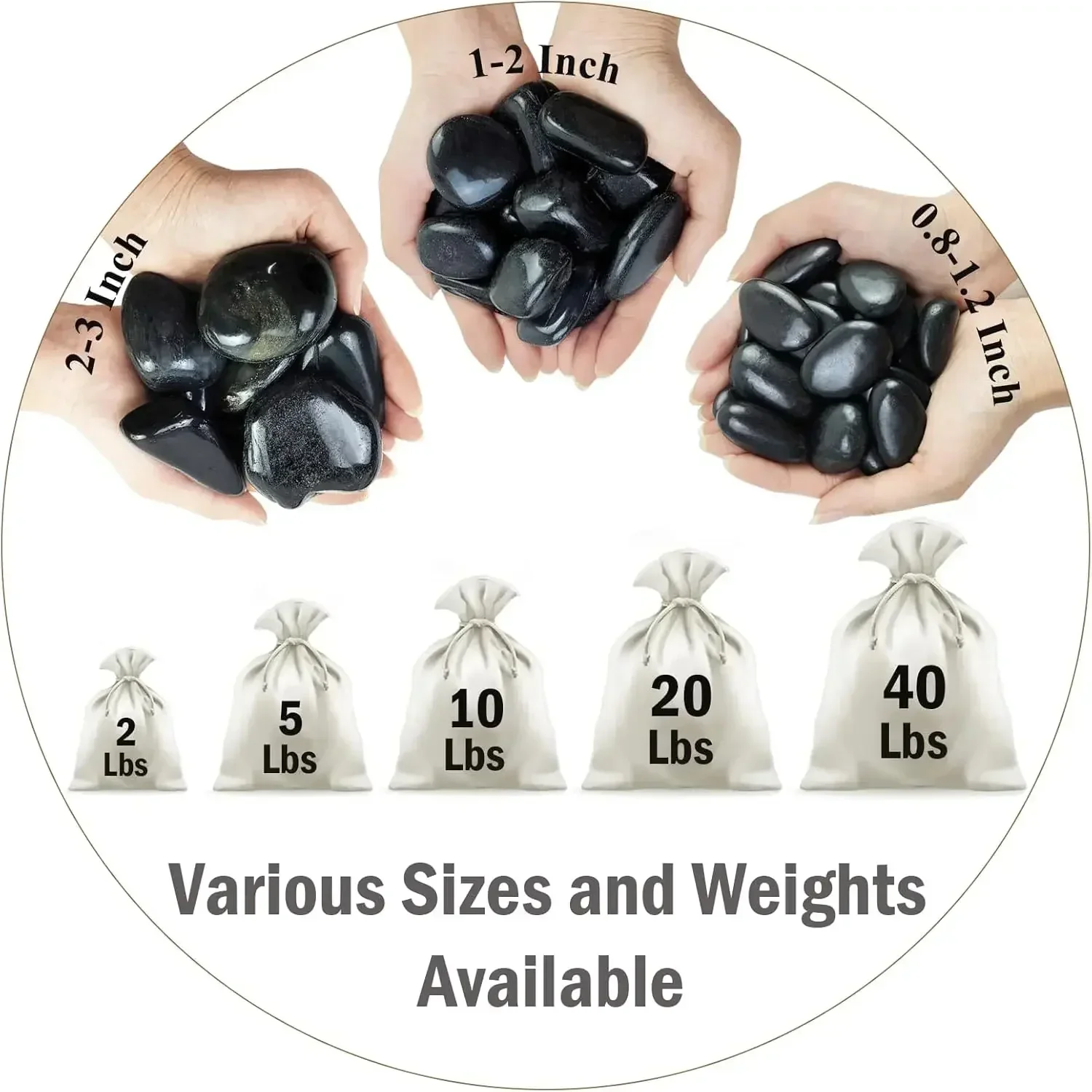 40 lbs Black River Rocks for L - огляд і ціна Aquarium Plants