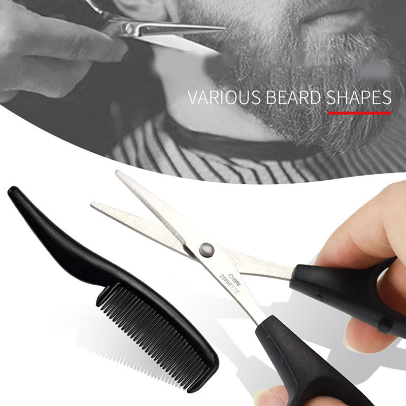 ·1Pc Mens Beard Mustache Comb  - огляд і ціна Trimming Scissor Set